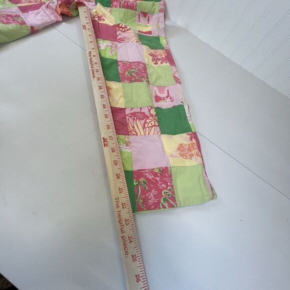 Vtg. White Label Lilly Pulitzer Capri Pants Size 6 Resort Patch Beach Palm Trees - Picture 10 of 12